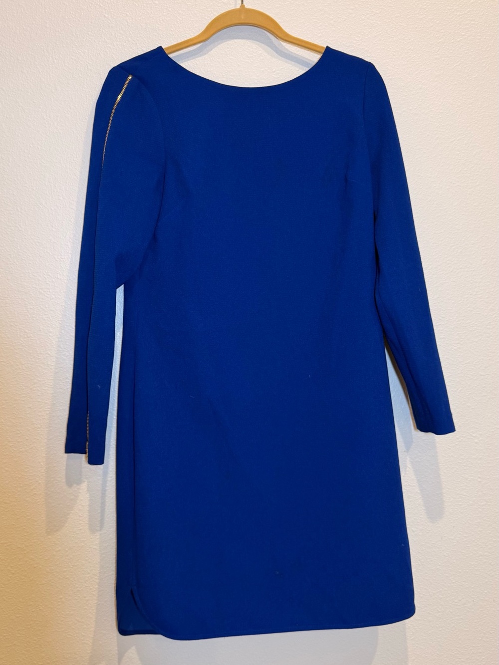 Badgley Mischka Cobalt Blue Long-Sleeve Shift Dress